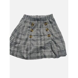 In Girl Skort Girls Size S 7-8 Black White Houndstooth Metallic Plaid Preppy‎